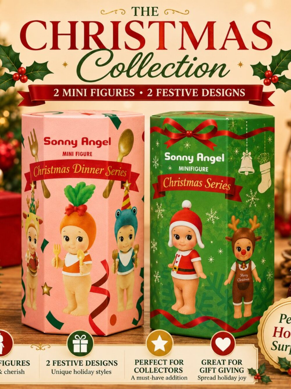 Sonny Angel Christmas Collection 2 Blind Boxes–Christmas Series + Dinner Series